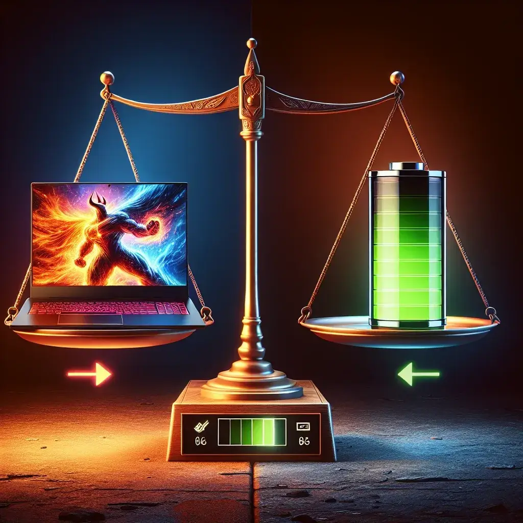 Como os laptops para jogos equilibram desempenho e duração da bateria?